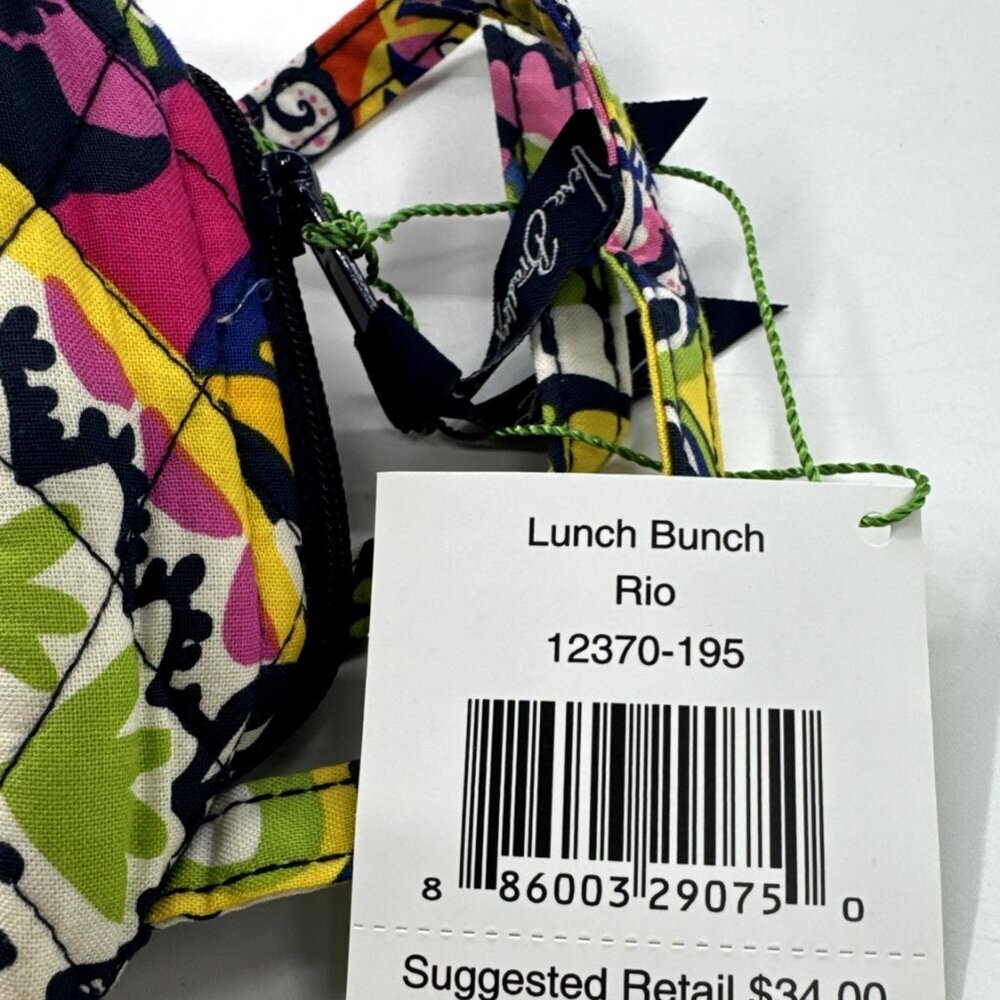 Vera Bradley Lunch Bunch Bag Insulated Lunchbox Snack Pockets Rio Colorful NEW - Picture 3 of 11